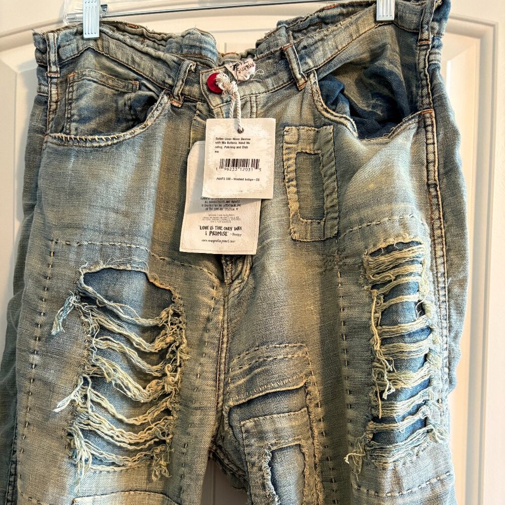 Magnolia Pearl #598 Miners Distressed Denim Pants - Blue